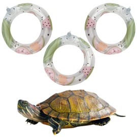 Inflatable Small Animal Floaties - 3 Pack Swimming Ring Rest Dock for Turtle, Tortoise, Terrapins, Frog, Reptile