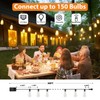 Brightever Dimmable Outdoor String Lights with Remote, 3 Colors in