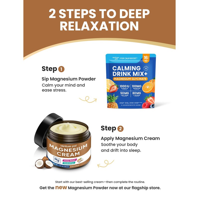 Venture Pal Magnesium Lotion, Topical Magnesium Cream for Sleep, Leg