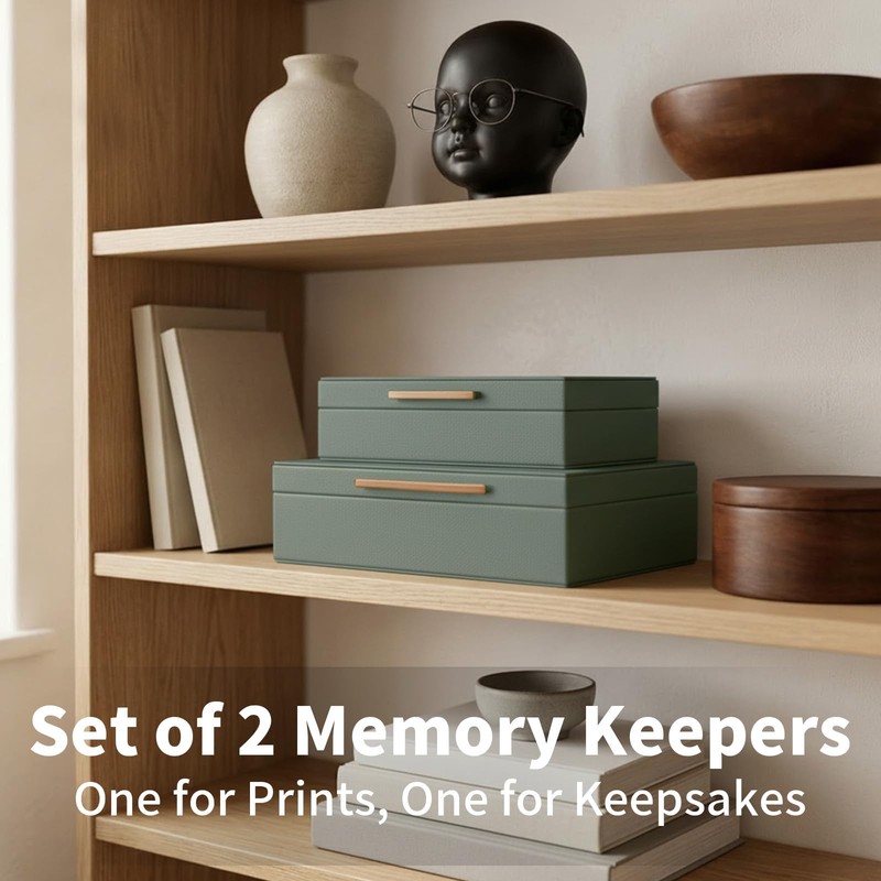 Decorative Storage Boxes with Lids Set-2 Store Photos, Letters Memory