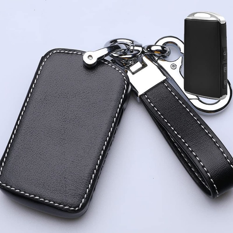 SANRILY 3/4 Button Leather Key Fob Cover for Mazda 3(Hatchback)