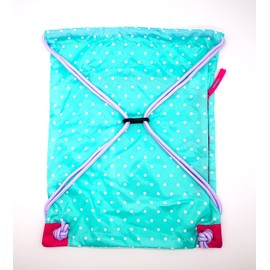 NOVELPAK Girls Drawstring Dance Bag,Gym Sport Drawstring Bag,Dance Ballet Shoe Bag (Ice Green- Purple)