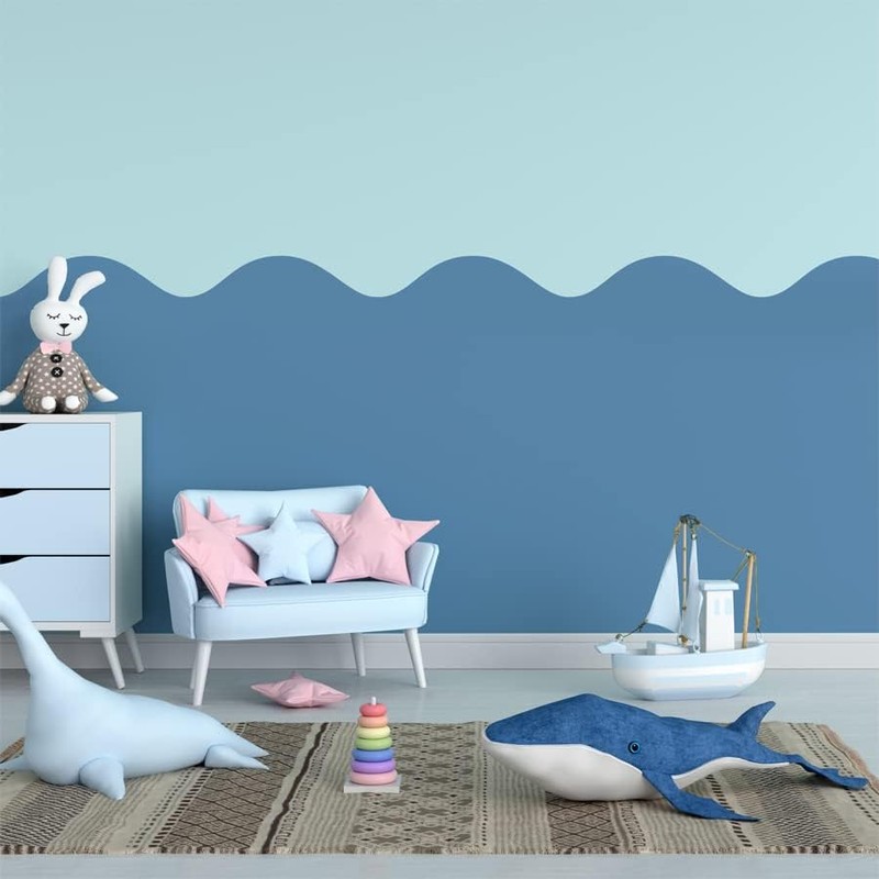 Calm Waves Wall Border Stencil Perfect Wave for Nursery Home
