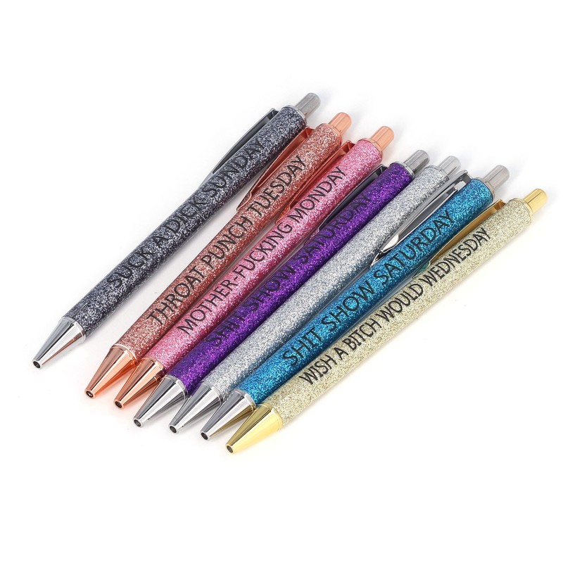 7Pcs Anti Slip Ballpoint Pens Quick Drying Plastic Ballpoint Pens