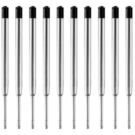 MengRan 3.9'' Ballpoint Ink Pen Refills,1mm Medium Tip,Compatible with Parker Pen Refill,Pack of 10 (Black Ink)