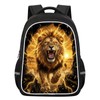KAFFUL Kids Lion Backpack, 3D Wild Animal Bursting Design, Cool