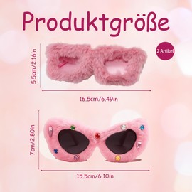KRYMXAR Funny Sunglasses, Plush Sunglasses for Women, Funny Sunglasses for Party and Festival, Pink Fluffy Glasses for Carnival and Photo Shoots