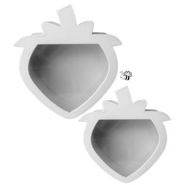 Berry Shaped Gift Box Set of 2 Boxes with Clear Acetate Window Lids 2 Sizes- 12" & 9.5", 4 Color Choices Flowers, Chocolates, Festivals (Red)