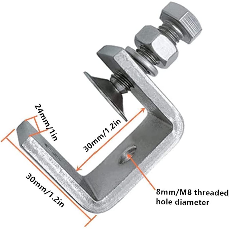 0-25Mm Mini Stainless Steel C Clamps for Mounting, 6Pcs Heavy