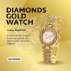 Halukakah Diamonds Gold Watch Iced Out for Girl Teens Kids