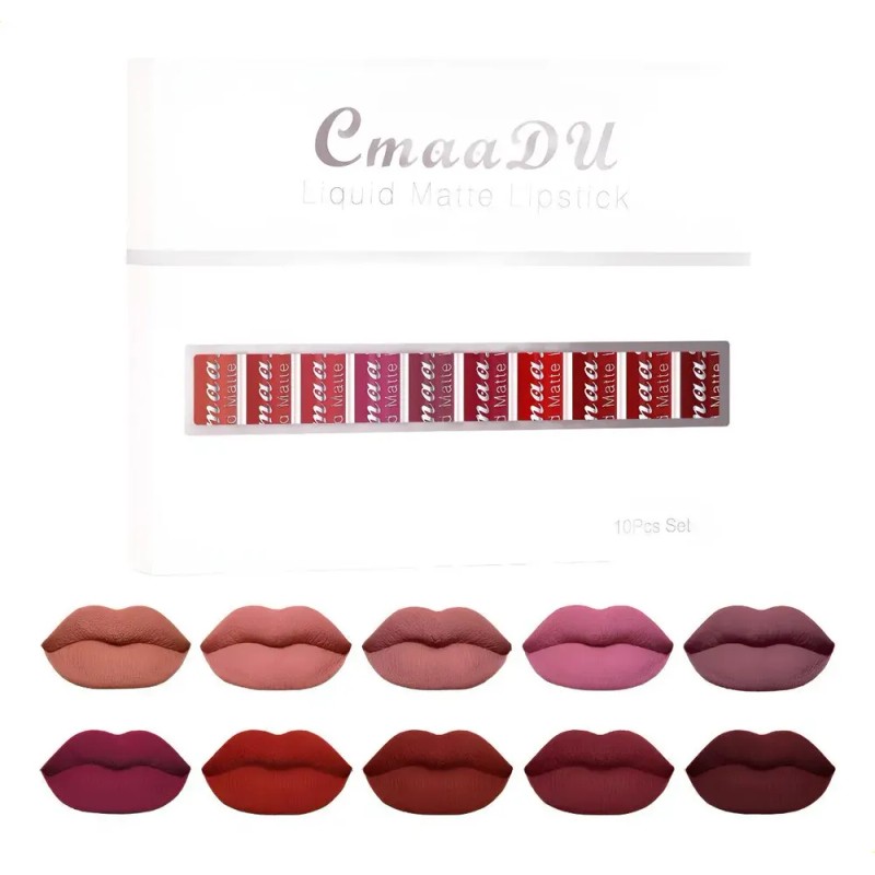 B Set De 10 Labiales Mate Impermeables Z