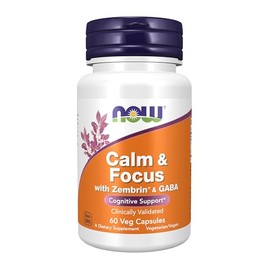 Suplementos Now Calma y Concentración con Zembrin® y GABA, Apoyo Cognitivo*, Clínicamente Validado, 60 Cápsulas Vegetales