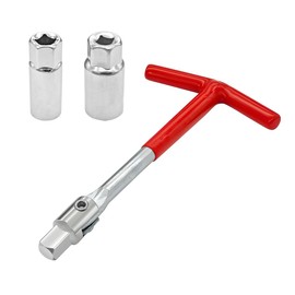 XINLIYA Motorcycle Spark Plug Socket Wrench, T-Handle Motorbike Socket Wrench with 5/8"& 13/16" Remover Installer, Motorcycle Accessories, Universal for Scooter, Small Motorized Vehicles.