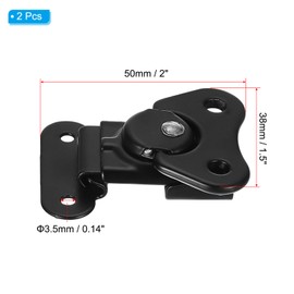 PATIKIL Spring Loaded Small Butterfly Twist Latch 2"x1.5", 2 Pack Steel Twist Latch and Keeper Toggle Clamp Metal Hardware for Case Box Chest Closure, Black