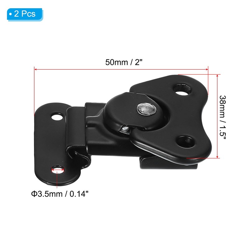 PATIKIL Spring Loaded Small Butterfly Twist Latch 2"x1.5", 2 Pack