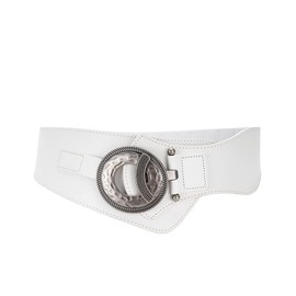 SYMOL Stretch Belt Elastic Belt Women's Waist Belt Women's Wide 6 cm Leather Belt Large Waist 70 cm - 160 cm Black Red Fashion Woman Dress Belt Stretchy Belt, White