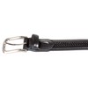 Nautica Men's Leather Laced Belt with Logo Engraved Buckle, Black,