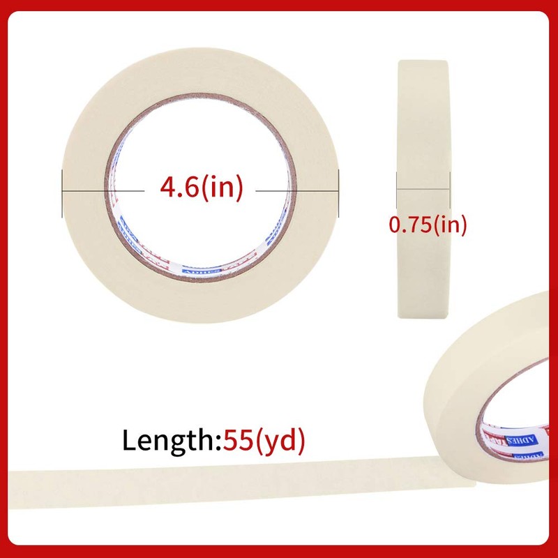 ADHES White Masking Tape, Painter's Tape, 80°C High Temperature Resistance,