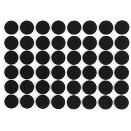 888 Corp Black Self Adhesive Felt Bumpers 1/2" Diameter and 1/8" Thick (48 Pack), Round