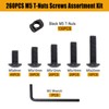 weideer 260PCS M5 T-Nuts Screws Assortment Kit,Compatible with Rail Mount,Replacement