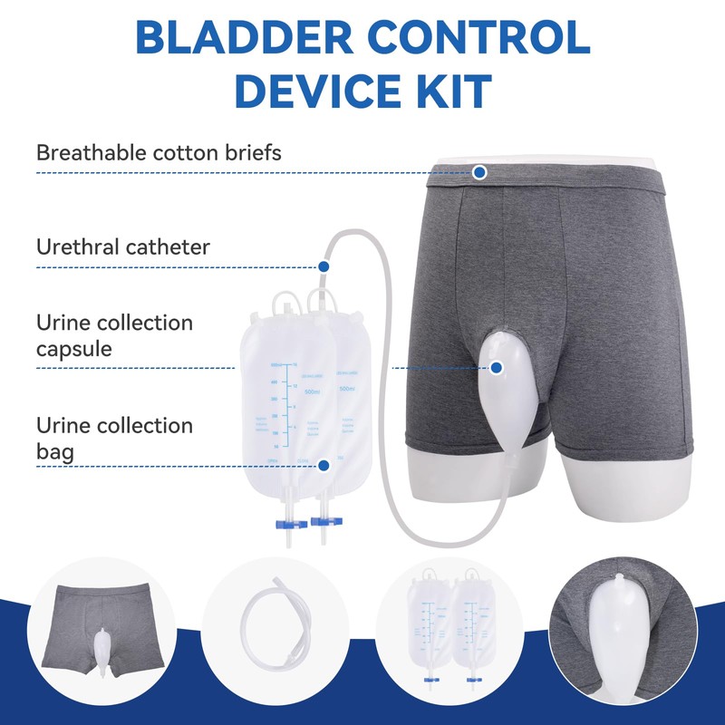Urine Collection Bag, Reusable Portable Silicone Urinal with 2 Urine
