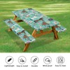 Wiryuouvt Horses Picnic Table Cover Elastic Crushed Flowers Picnic Table
