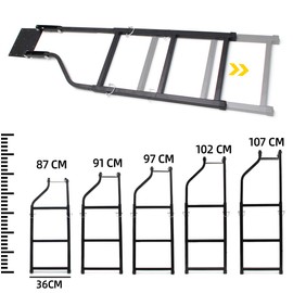 KMFCDAE Tailgate Ladder Pickup Truck Accessories Universal Extension Step Ladder with Stainless Steel Self Drilling Hex Screws