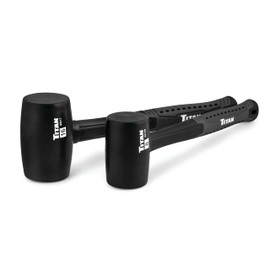 Titan 63130 2-Piece Rubber Mallet Set, Includes 8oz & 16oz with Non-marking Double-faced Solid Heads, Shock Absorbing Fiberglass Handles & Textured Grips