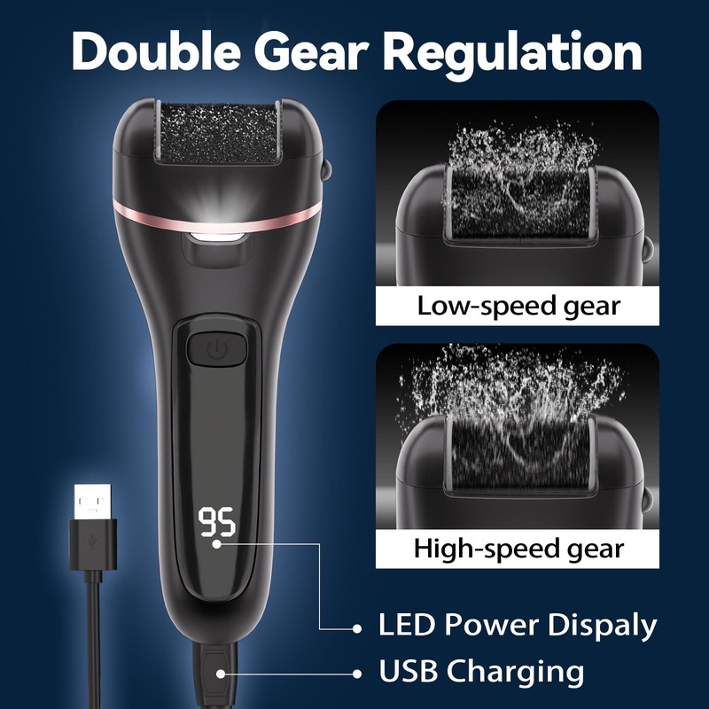 Wea&Hea Electric Callus Remover for Feet with 3 Roller Heads