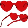 4 Pcs One Piece Heart Shaped Rimless Sunglasses Transparent Candy