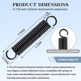 Zookpr 4 7/8-Inch Recliner Mechanism Extension Spring Replacement for Lane and Action Furniture,Recliner Replacement Parts(1 PCS)