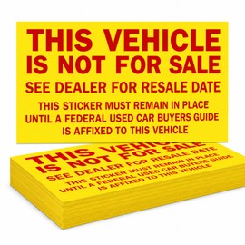 Bijiase 100 Pack This Vehicle is Not for Sale Window Stickers Car Decals