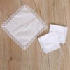 GUMEI 25 x 25 cm Women's Plain White Square Handkerchiefs