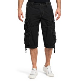 Jet Lag Men's Cargo Shorts FW-011 with Many Pockets, Light black