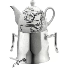 Golden Star Large Tall Capacity Classic Samovar Tea Maker Water Kettle Stainless Steel, 7L
