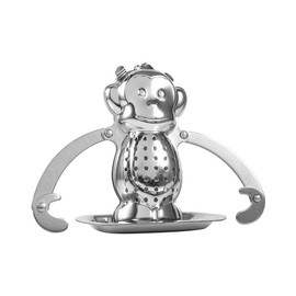 banapo Monkey Shaped Tea Leaf Infusion Stainless Steel Loose Tea Infuser Cute Tea Strainer Kitchen Office