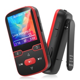 64 GB MP3 Player Bluetooth 5.3 with Clip, Music MP3 Player, Children's HiFi Sports Music Player, 1.5 Inch MP3 Player Screen with FM Radio/Pedometer/Voice Recorder, Weighs Only 28 g, TF Card up to 128G