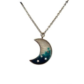 "Celestial Radiance: Starry Blue Moon Necklace – Stunning Night Sky Pendant for Elegant Charm"| Starry Moon Pendant Necklace for Women and Girls| Gift for Woman| Elegant Wear