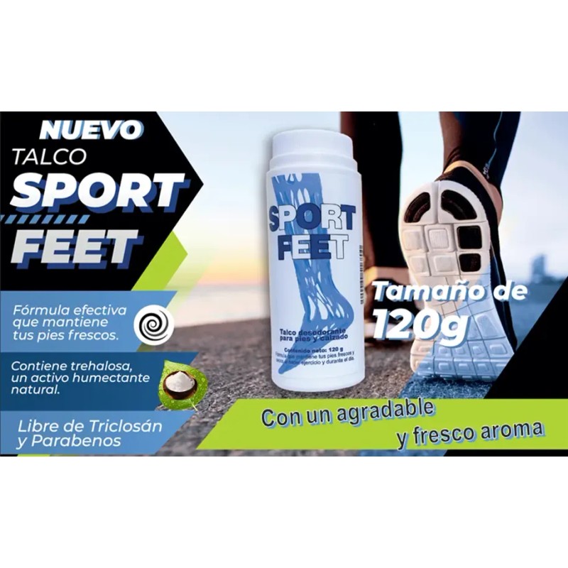 Talco Con Aroma Fresco Para Pies Sport Feet 120g