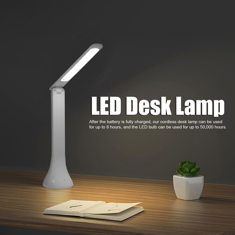 Portable LED Desk Lamp Cordless Battery Powered Reading Table Lamp