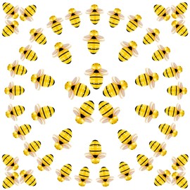 Jetec 120 Pcs Tiny Resin Bees for Crafts, 3 Size Mini Plastic Garden Bees Embellishment for Honey Themed Party Decor Art DIY Crafts Baby Shower Birthday Christmas Party Cake Decorations