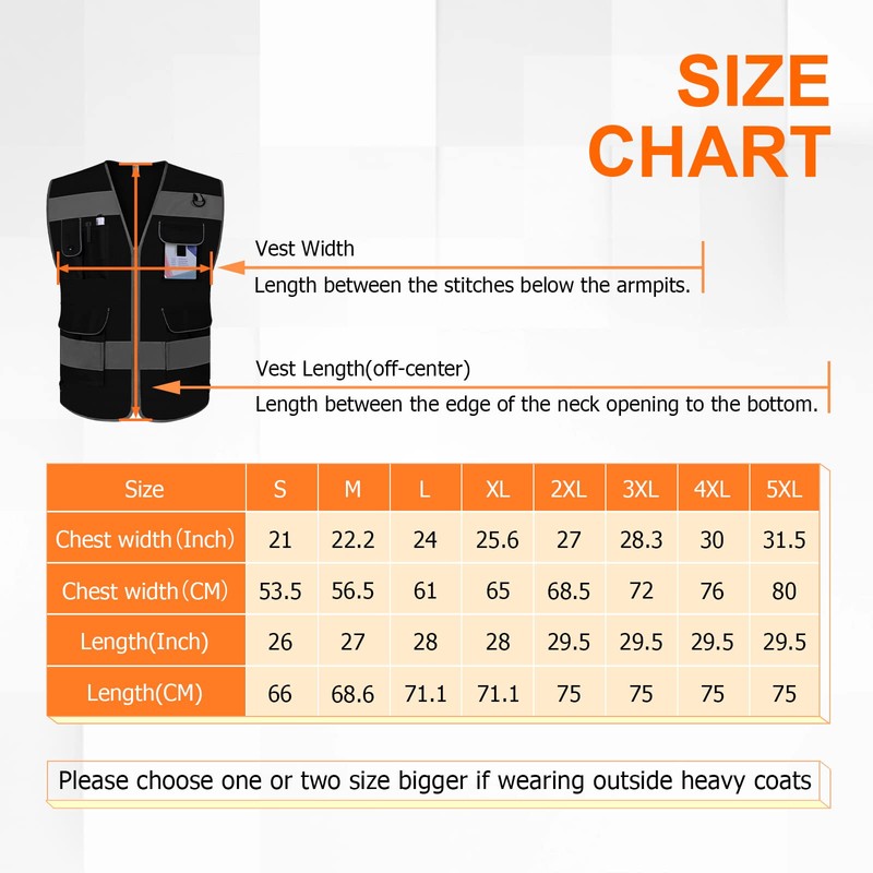 TCCFCCT Mesh Safety Vest 9 Pockets High Visibility Reflective Safety