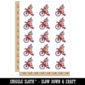 Happy Clown on Tricycle Bike Silly Temporary Tattoo Water Resistant Fake Body Art Set Collection - 15 2" Tattoos (1 Sheet)