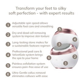 GESKE Electric Pumice Foot Smoothing Spinner | 8 in 1 | Electric Foot File with Coarse & Fine Attachments | Pumice Stone | Soft Feet | Effective Callus Removal | For Your Pedicure Set
