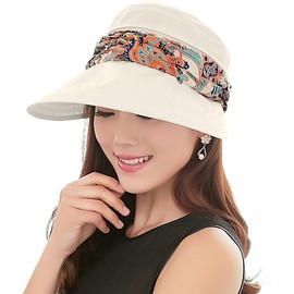 KXF Women 2 in 1 Foldable Sun Hat with Neck Flap Breathable Quick Dry 360°Protection Outdoor Sports Visor Large Brim UV Sun Protection UPF 50+ Beach Fishing Hat