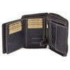 Wallet with side zip pocket LEAS, Genuine Leather, dark brown