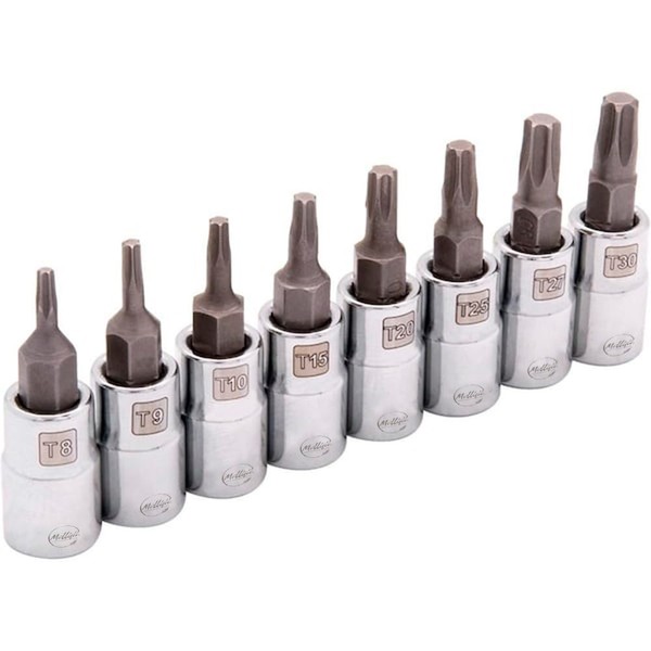 Tools 1/4" Drive 8 Piece Standard, Torx Socket Set, T8