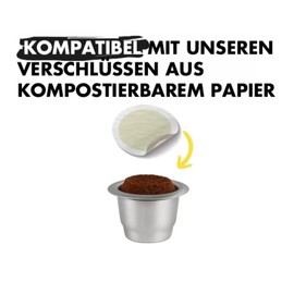 Caps Me - Made in France - 120 compostable paper caps for reusable Nespresso capsules, compatible with all reusable Nespresso pads