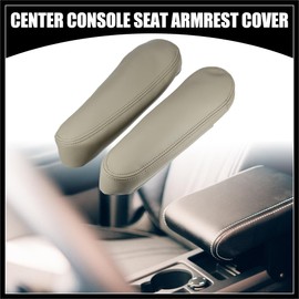 Hihaha Center Console Seat Armrest Cover - Car Inner Seat Armrest Lid Storage Covers Trim - for Toyota Sequoia 2001-2007 Faux Leather Beige - 1 Pair Durable Material
