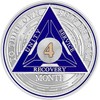 4 Month Sobriety Coin - 1-12 Month Recovery Coin, Triple